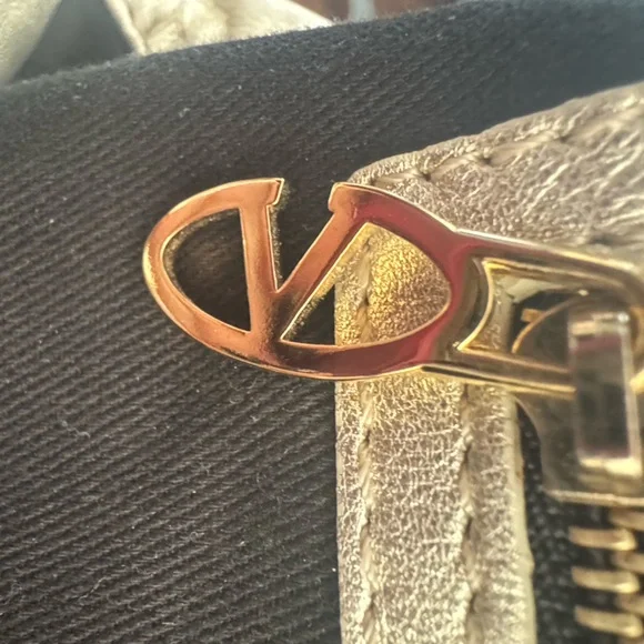 Valentino Garavani Gold Metallic Leather Hobo Bag Y2K Vintage - Picture 5 of 16